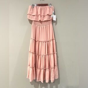 1state blush pink off the shoulder dress, size small new with tag midi